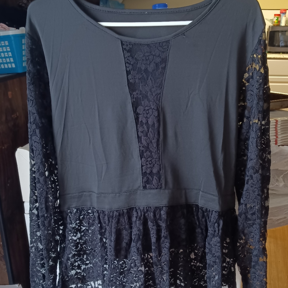 Black dress top from SheIn Curve